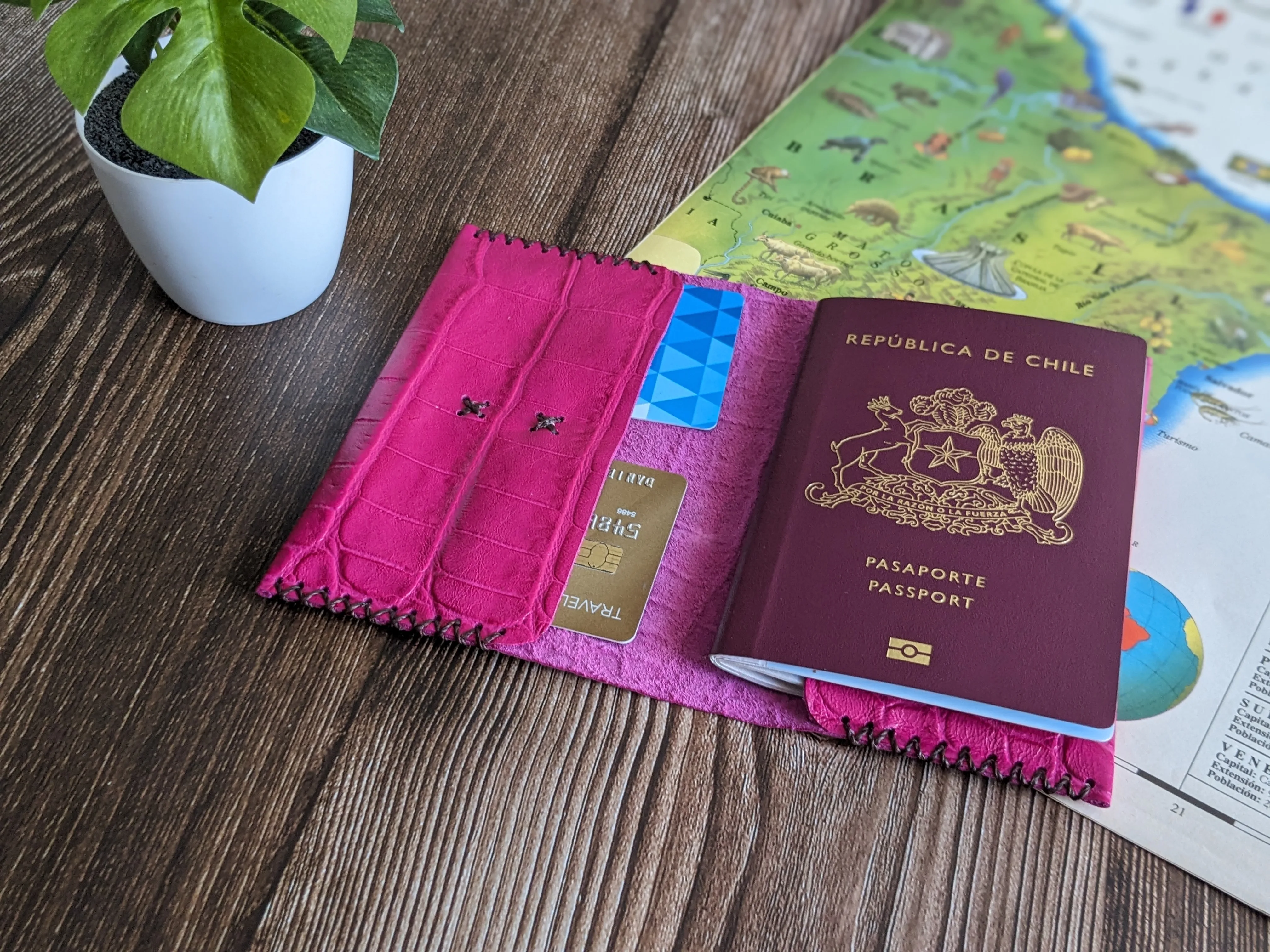 Porta pasaporte color Cobra Rosa 10
