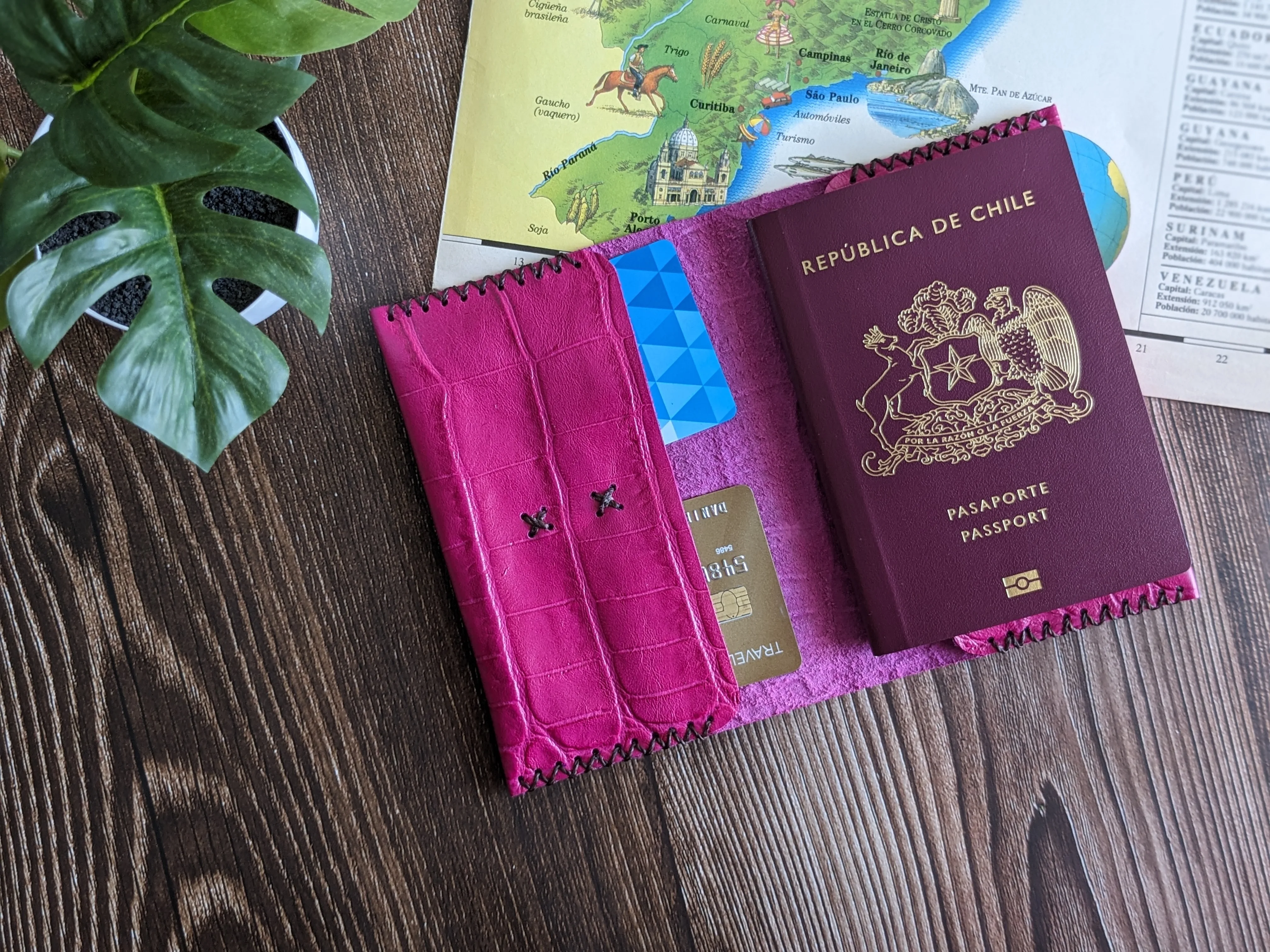 Porta pasaporte color Cobra Rosa 13