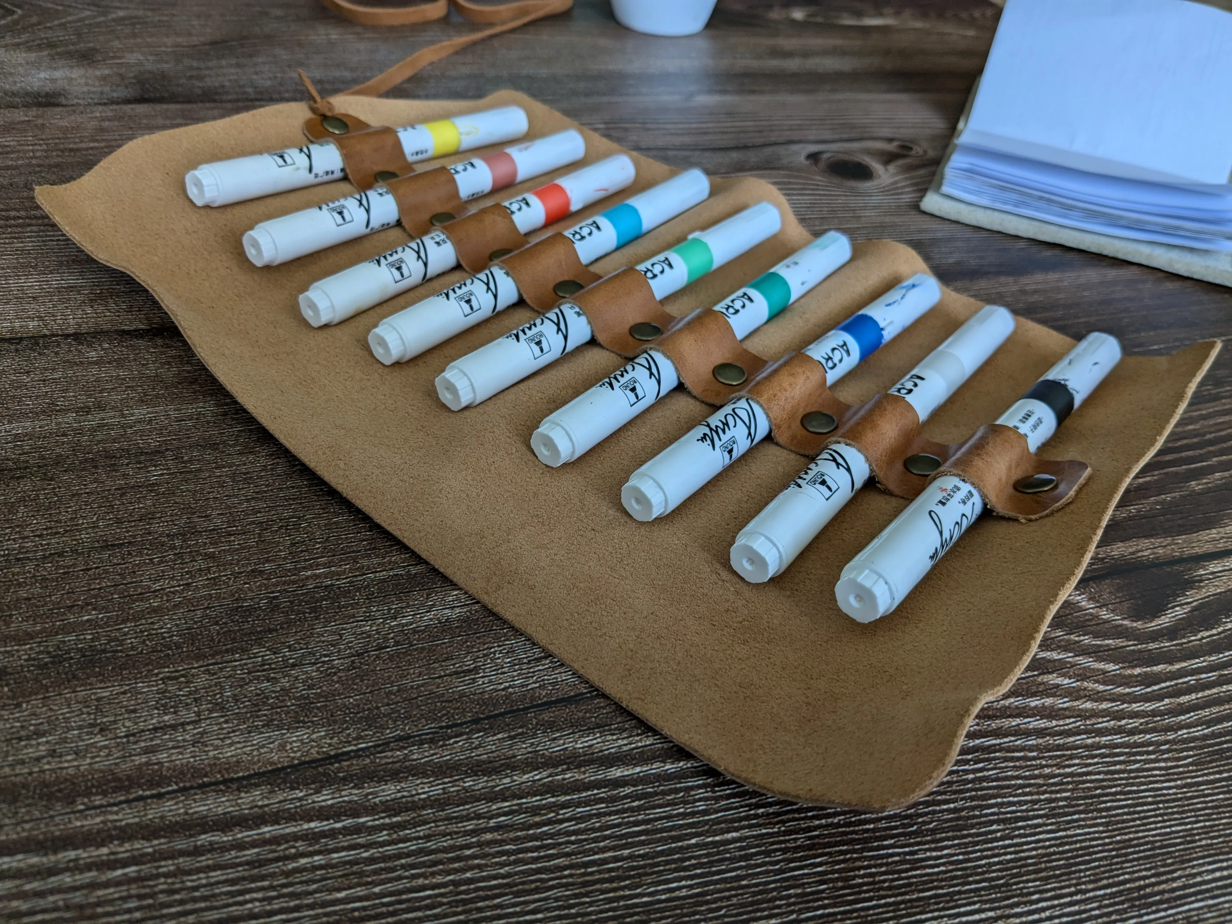 Estuche de cuero roll-on 9 compartimientos color Italiano 3