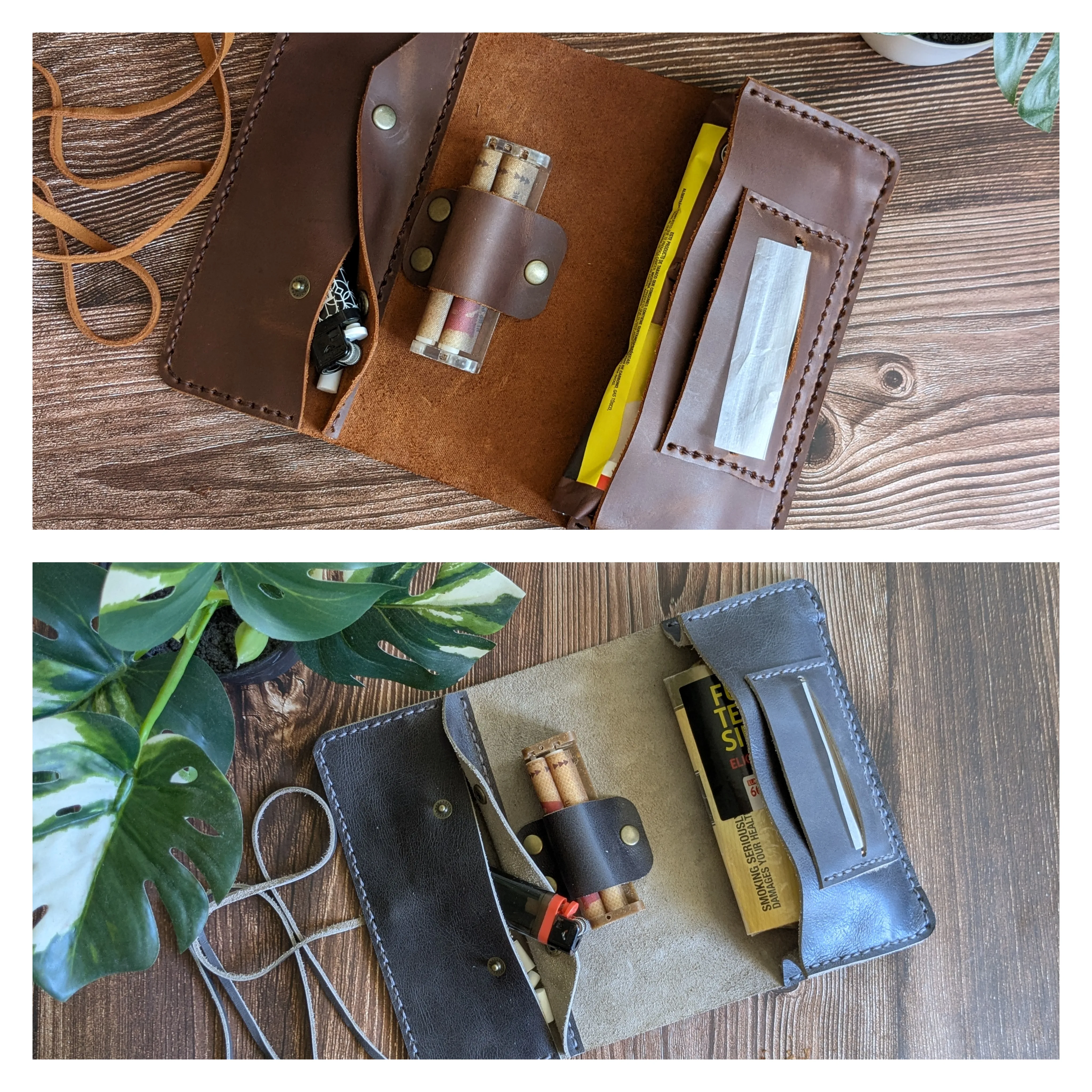 Pack de 2 tabaqueras de cuero 4
