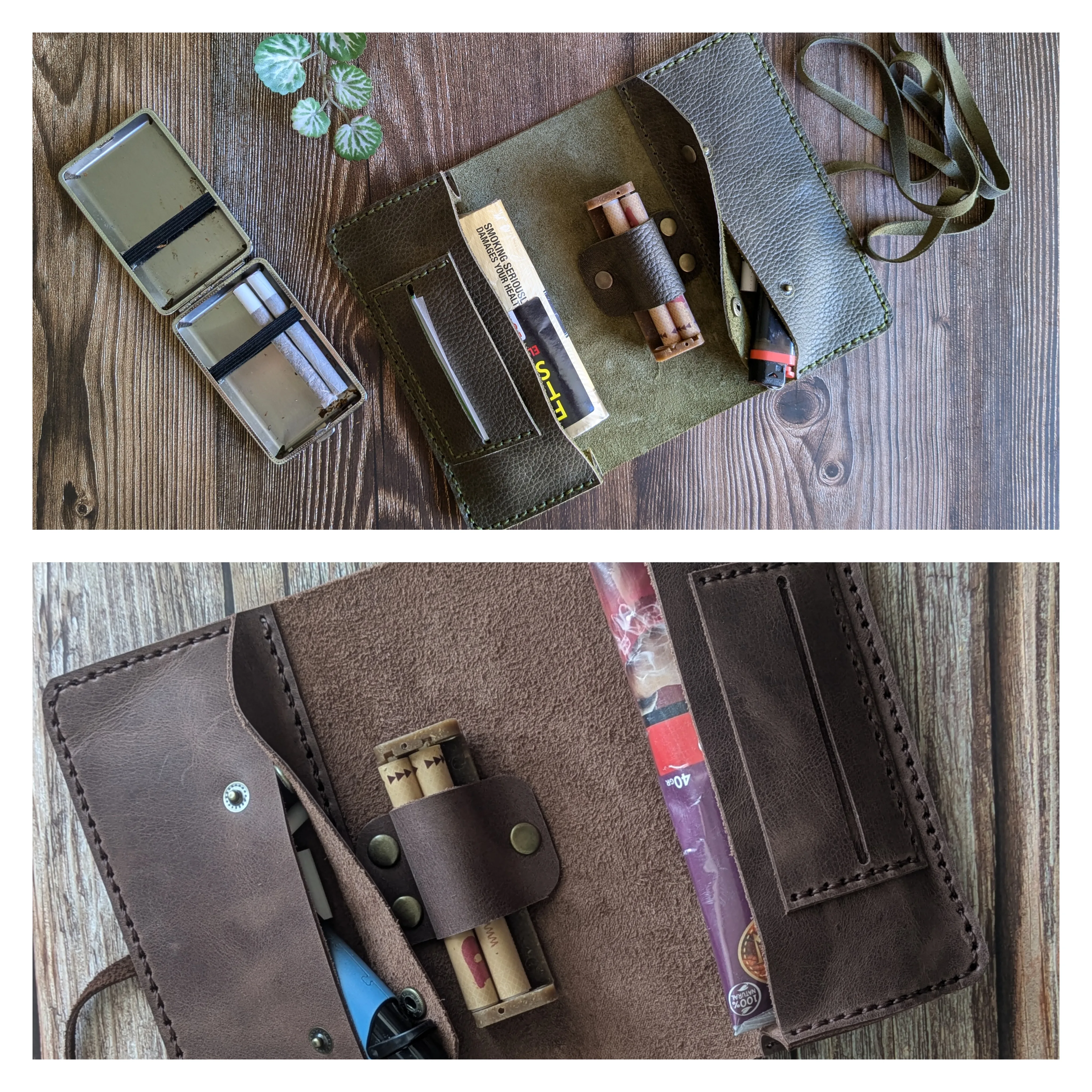 Pack de 2 tabaqueras de cuero 19