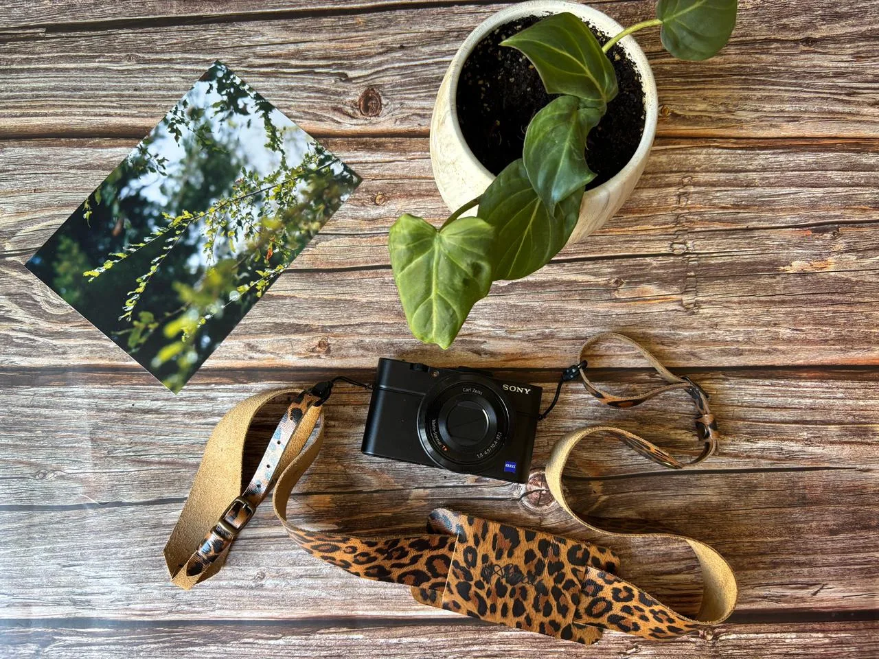 Correa de cuero para cámara fotográfica ETC Leopardo 2
