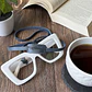 Correa de cuero para lentes ópticos o de sol color azul - Miniatura 1