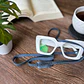 Correa de cuero para lentes ópticos o de sol color azul - Miniatura 5