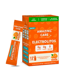 Electrolitos Sabor Naranja - Bebida Hidratante en Polvo 12 stickpacks