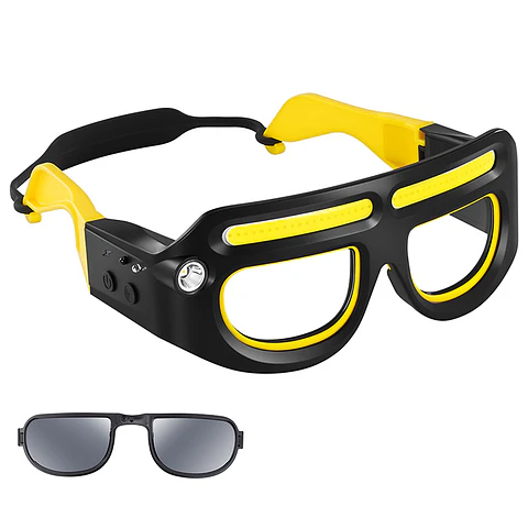 Lentes de Seguridad con LED Recargable y Filtro Solar Desmontable