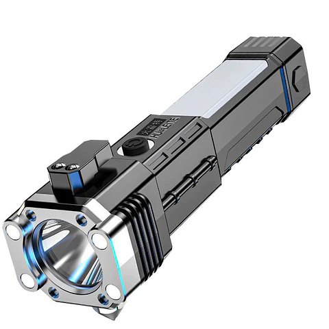Linterna LED Multifuncional 5000 Lúmenes con Cortador y Rompecristal
