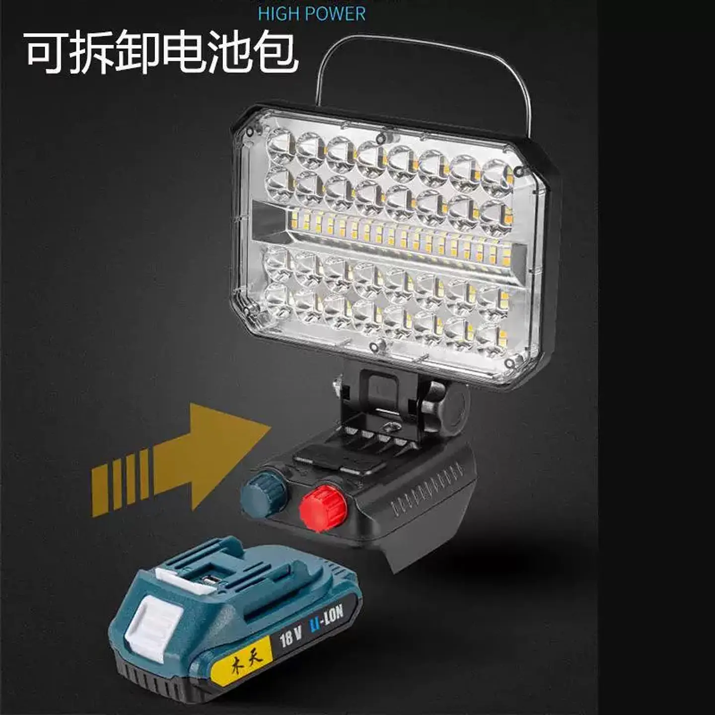 Lámpara de Trabajo para Exterior Compatible con Baterías Makita 5
