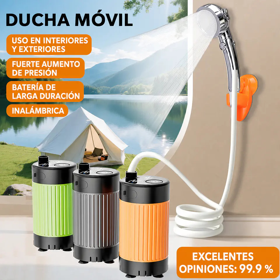 Ducha Portátil Inalámbrica Recargable para Exterior 1