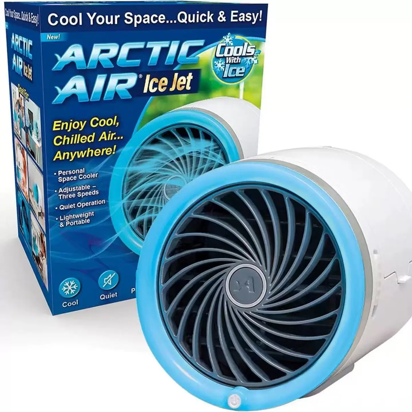 Ventilador Personal Portátil con Paquetes de Hielo e Iluminación LED 2