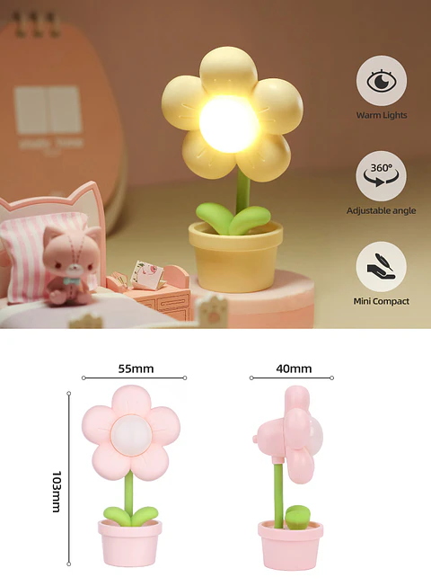 Mini Luz Nocturna Little Flower – Lámpara LED Decorativa
