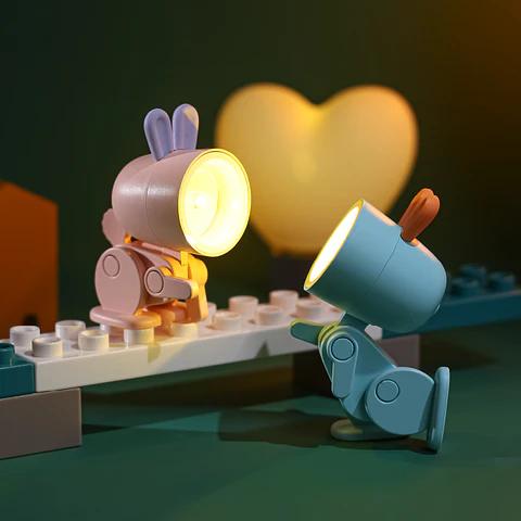 Mini luz nocturna recargable forma de conejo