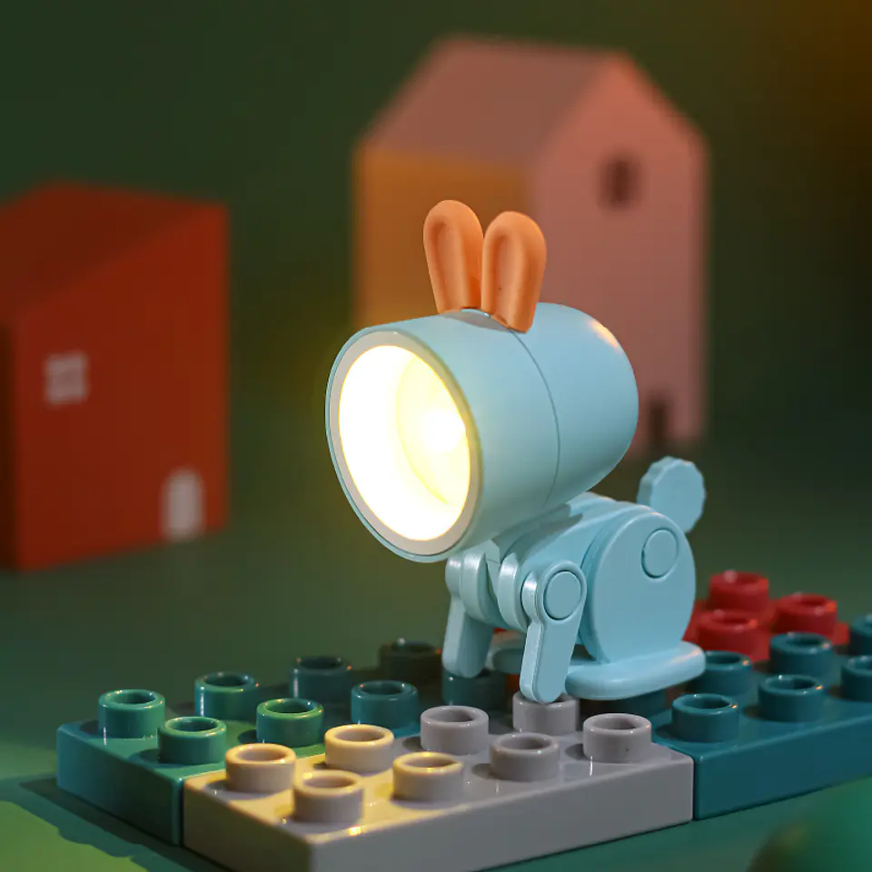 Mini luz nocturna recargable forma de conejo 12