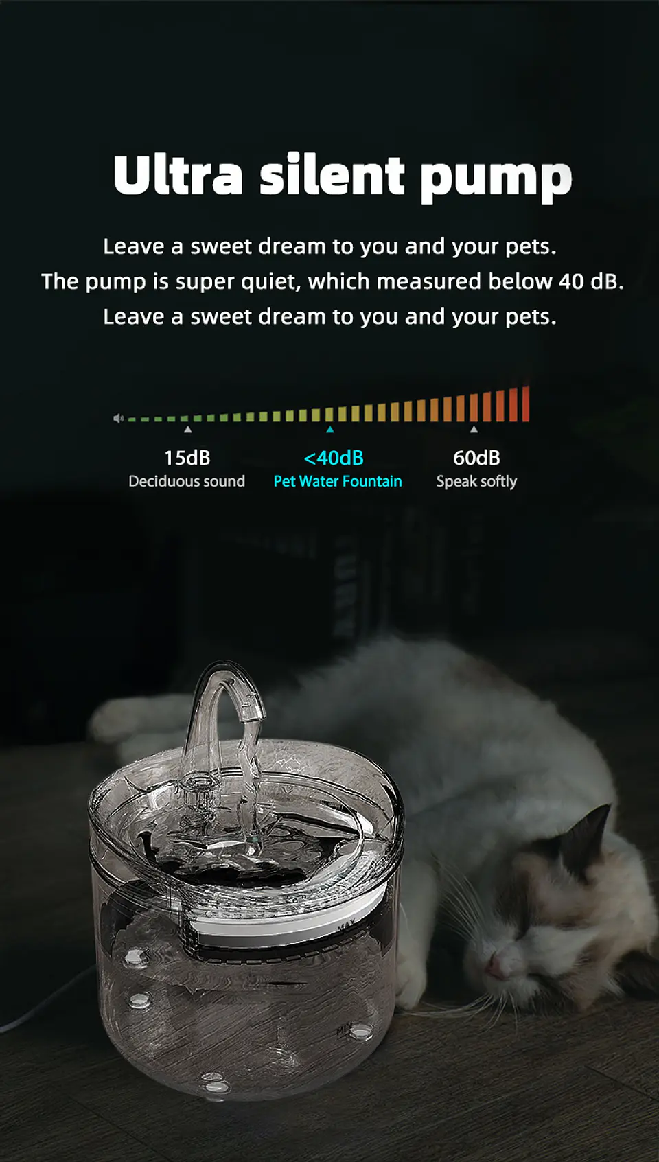 Fuente de Agua para Mascotas con Filtración de 4 Etapas 8