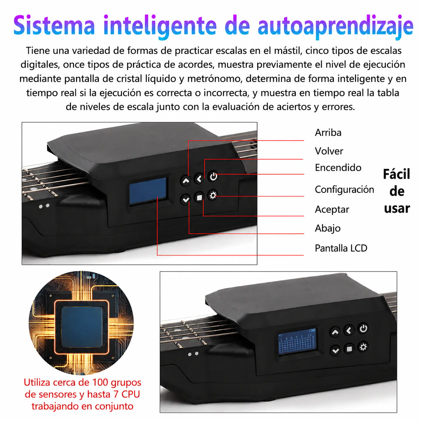 Guitarra Digital Inteligente - Portátil – Sonido Multifunción: Acústico y Eléctrico 4