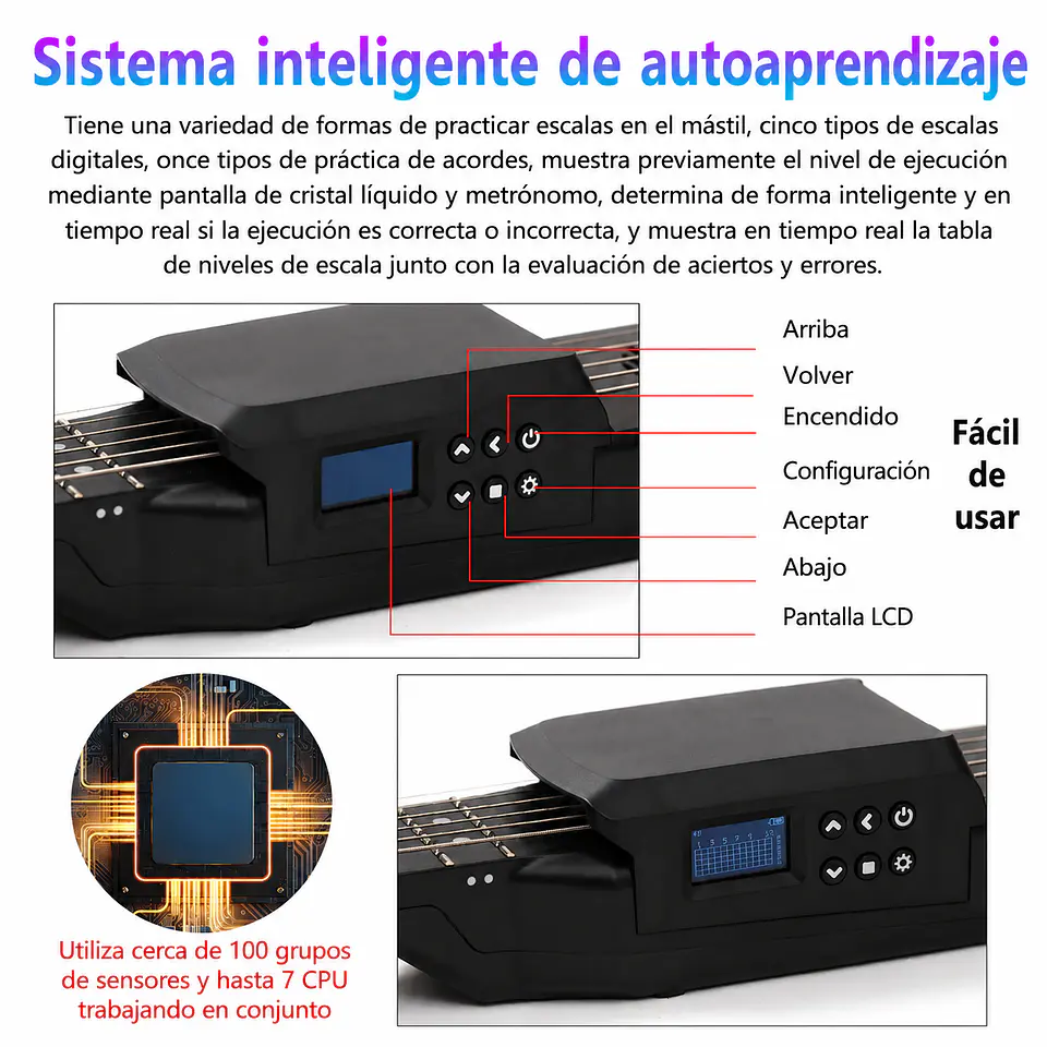 Guitarra Digital Inteligente - Portátil – Sonido Multifunción: Acústico y Eléctrico 4