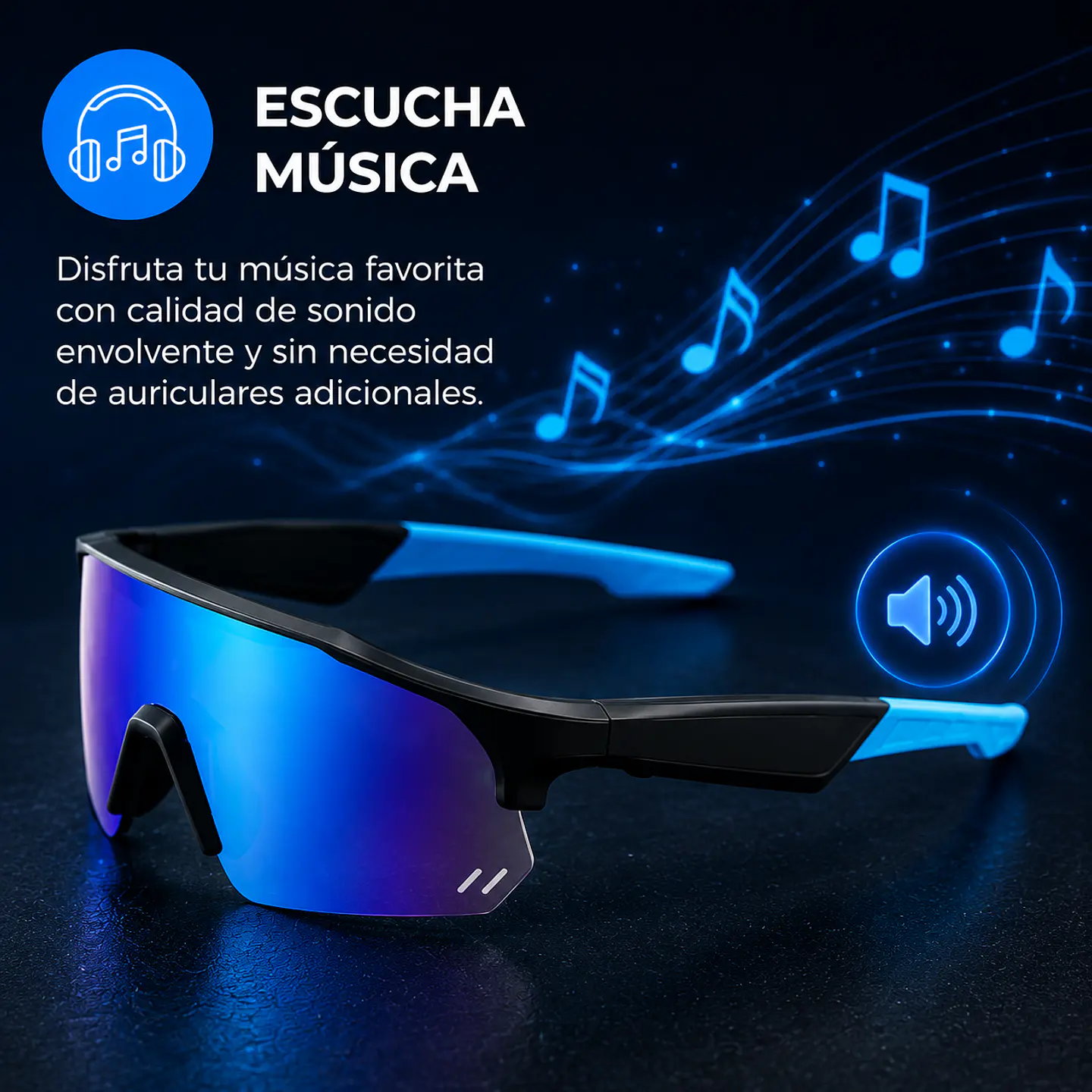 Lentes Deportivos Inteligentes - Bluetooth, Atiende Llamadas, Escucha Música, Función Traductor.  3