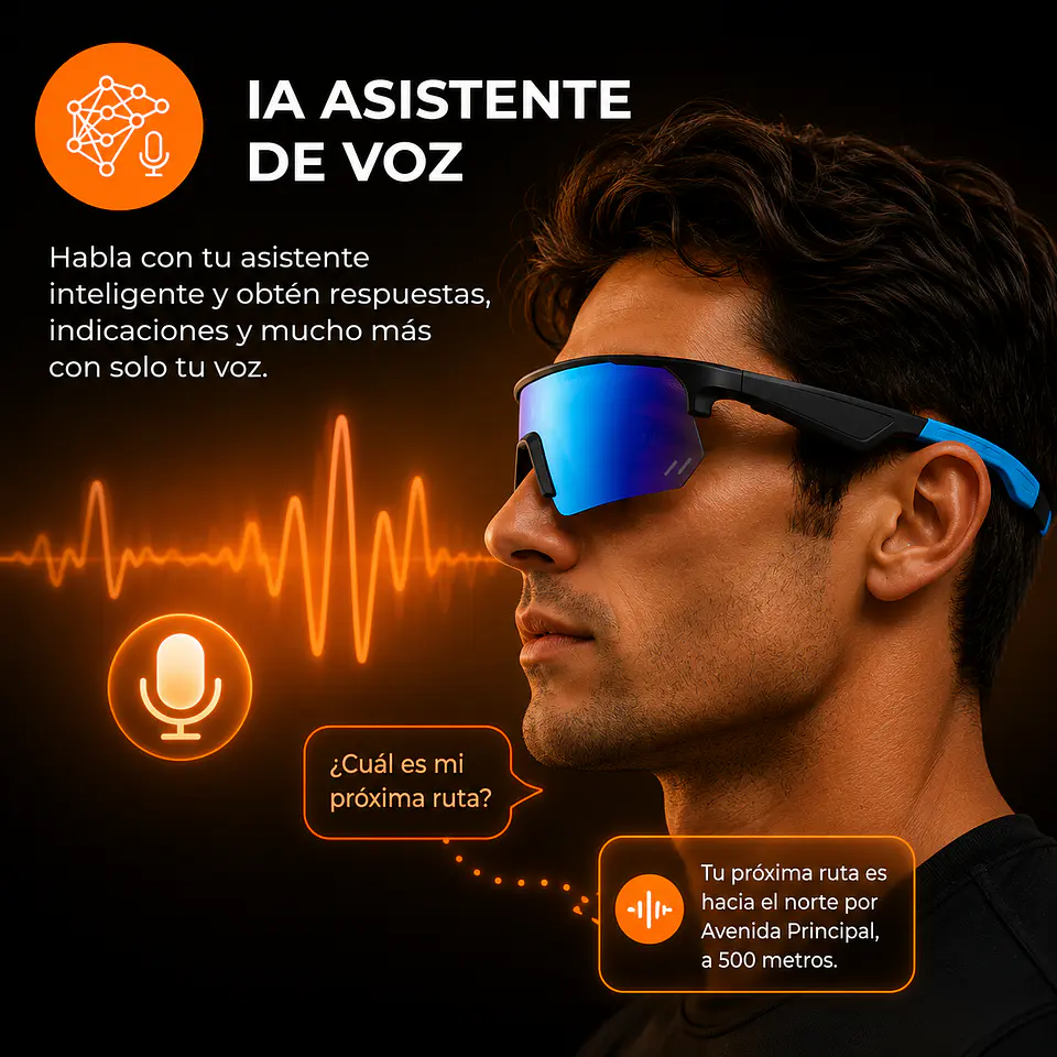 Lentes Deportivos Inteligentes - Bluetooth, Atiende Llamadas, Escucha Música, Función Traductor.  4
