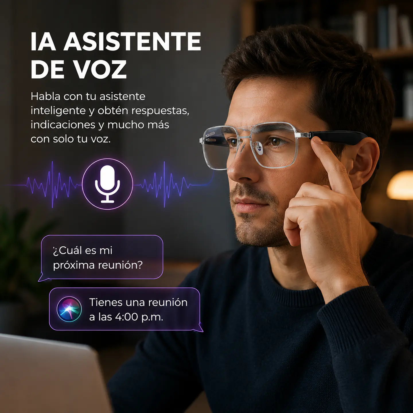 Lentes Ópticos Inteligentes - Bluetooth, Atiende Llamadas, Escucha Música, Función Traductor.  6