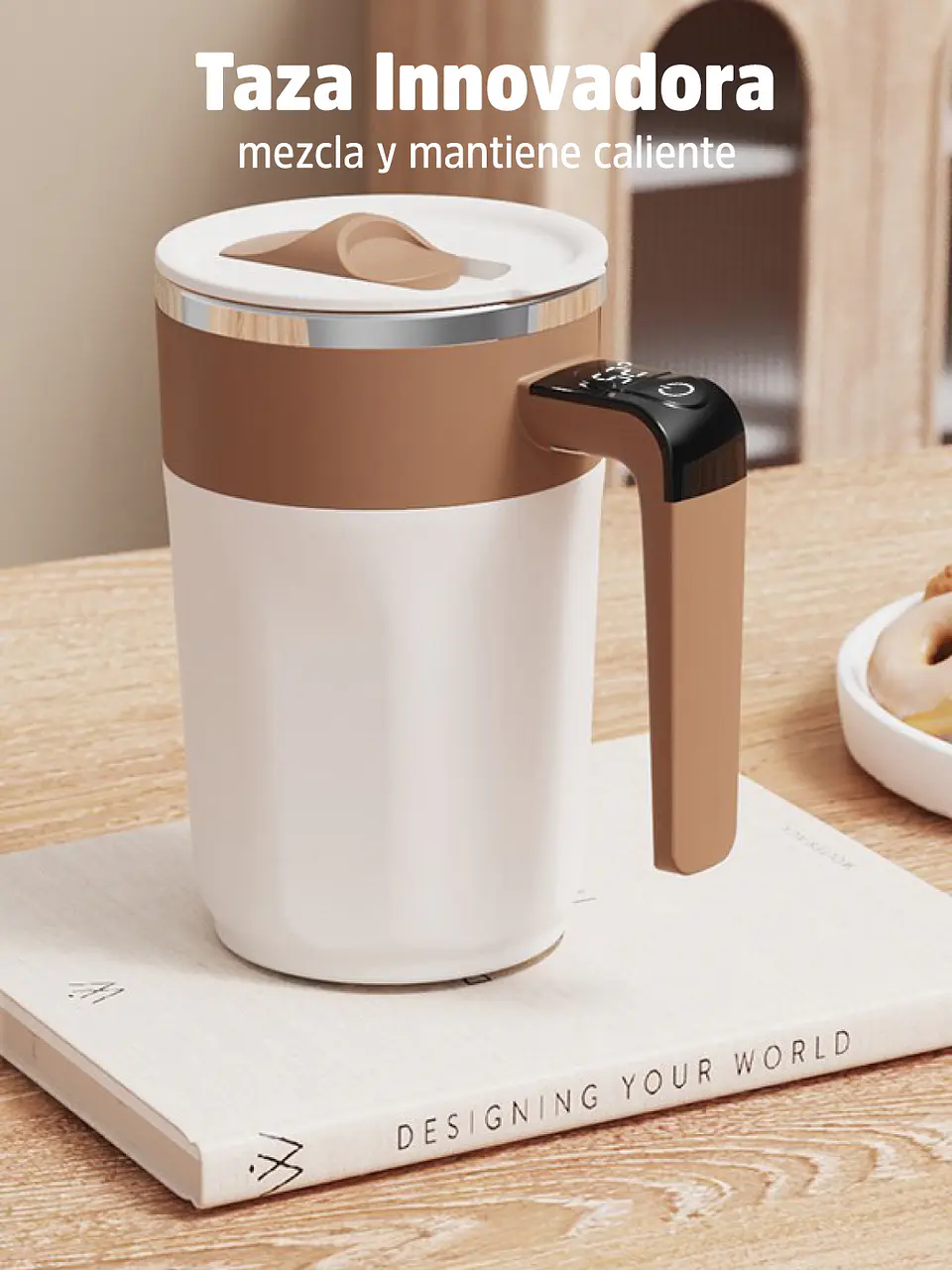 Taza Inteligente Agitadora de Acero Inoxidable con Pantalla de Temperatura 1
