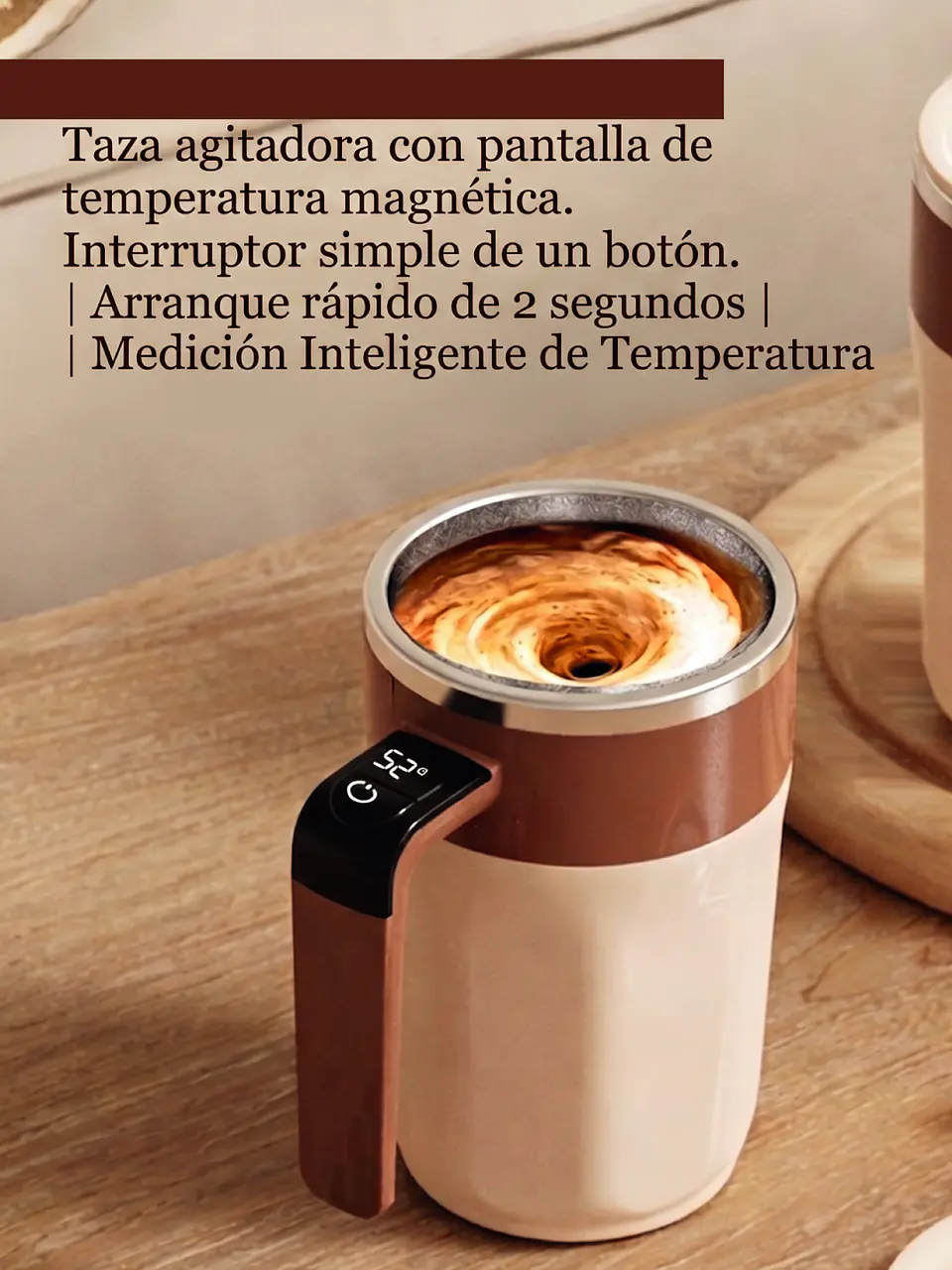 Taza Inteligente Agitadora de Acero Inoxidable con Pantalla de Temperatura 2