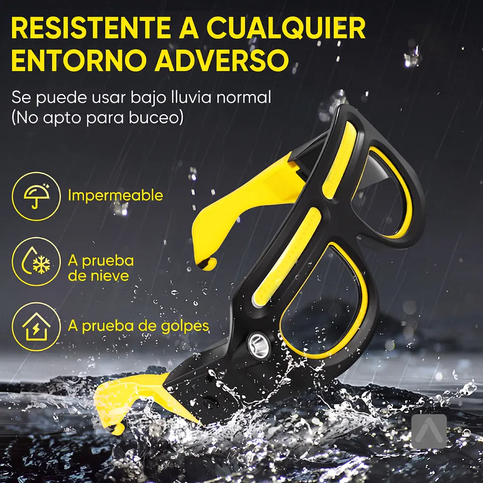Lentes de Seguridad con LED Recargable y Filtro Solar Desmontable 3