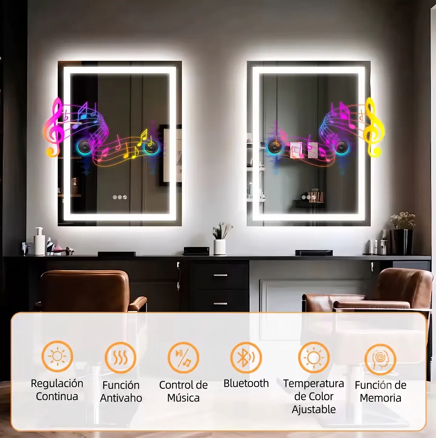 Espejo Inteligente de Lujo 50x70 cm con Bluetooth, WiFi y Control Táctil 6