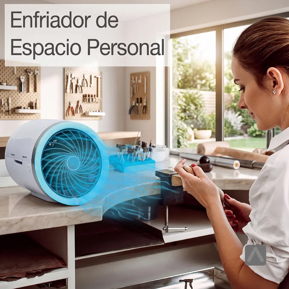 Ventilador Personal Portátil con Paquetes de Hielo e Iluminación LED 4