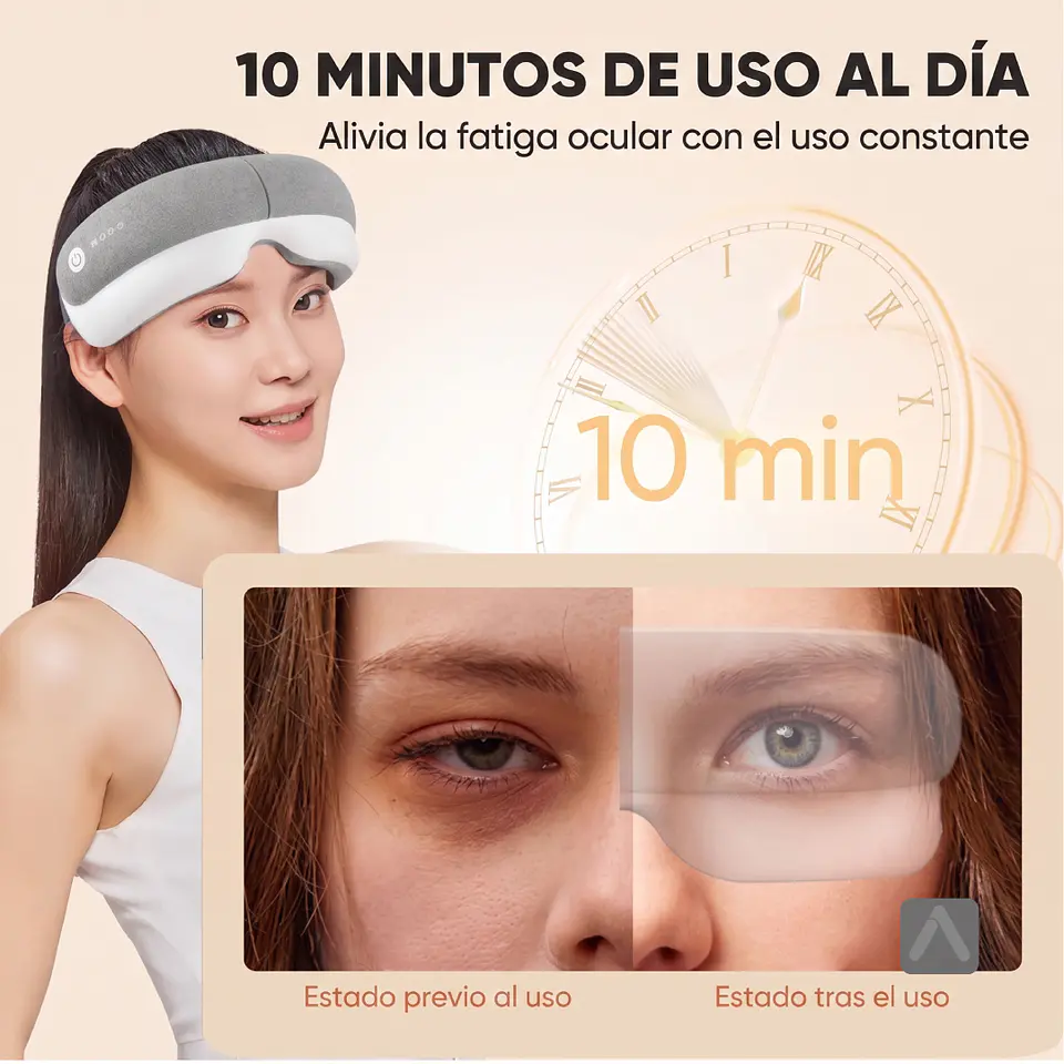 Masajeador Inteligente de Ojos con Calor, Bluetooth y Diseño Portátil 4