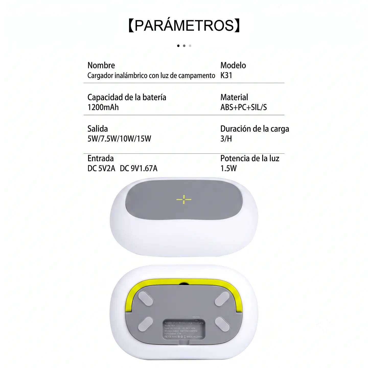 Lámpara y cargador inalámbrico 10