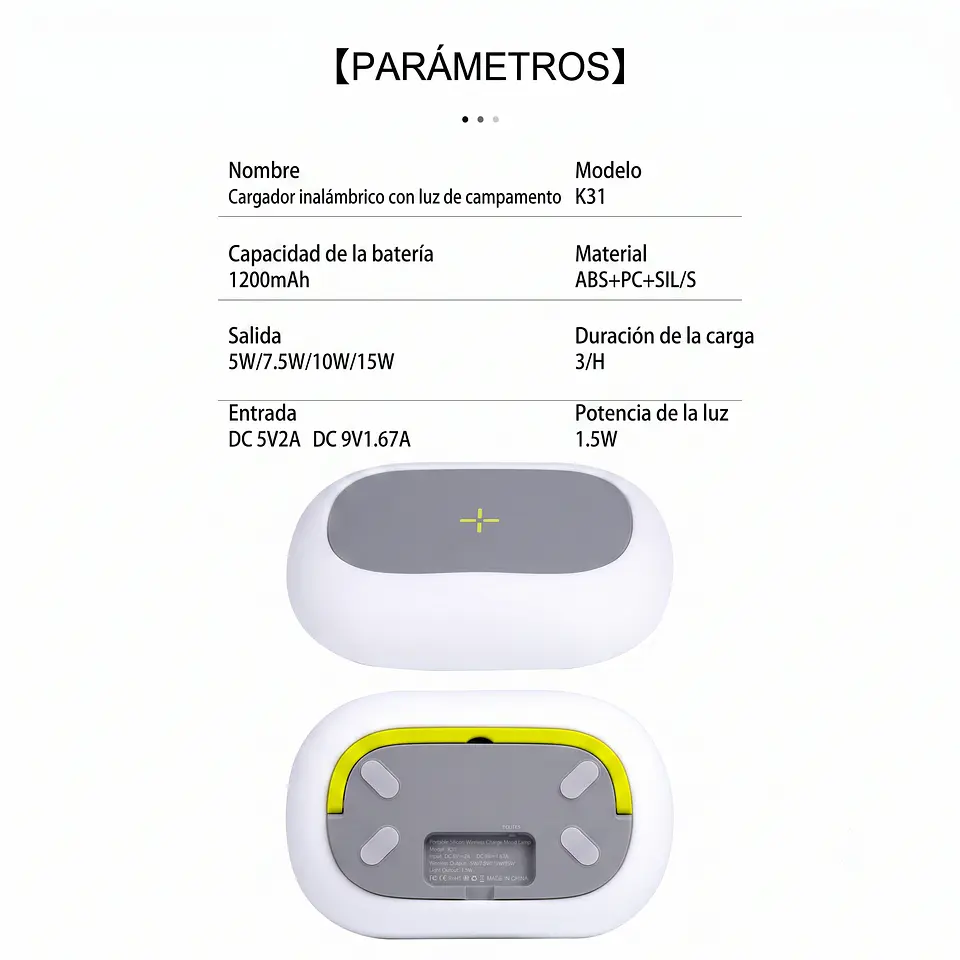 Lámpara y cargador inalámbrico 10