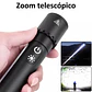 Linterna LED Recargable con Zoom Telescópico, Lámpara y Gancho - Miniatura 2
