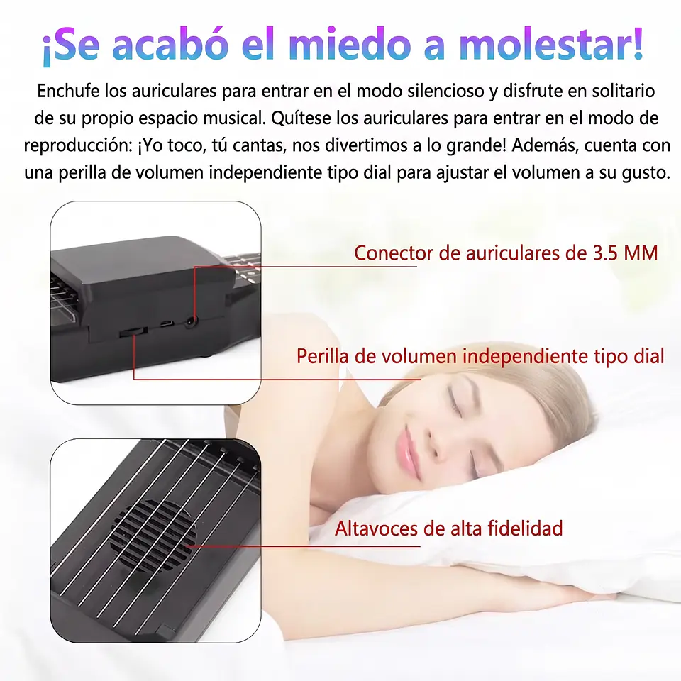 Guitarra Digital Inteligente - Portátil – Sonido Multifunción: Acústico y Eléctrico 7