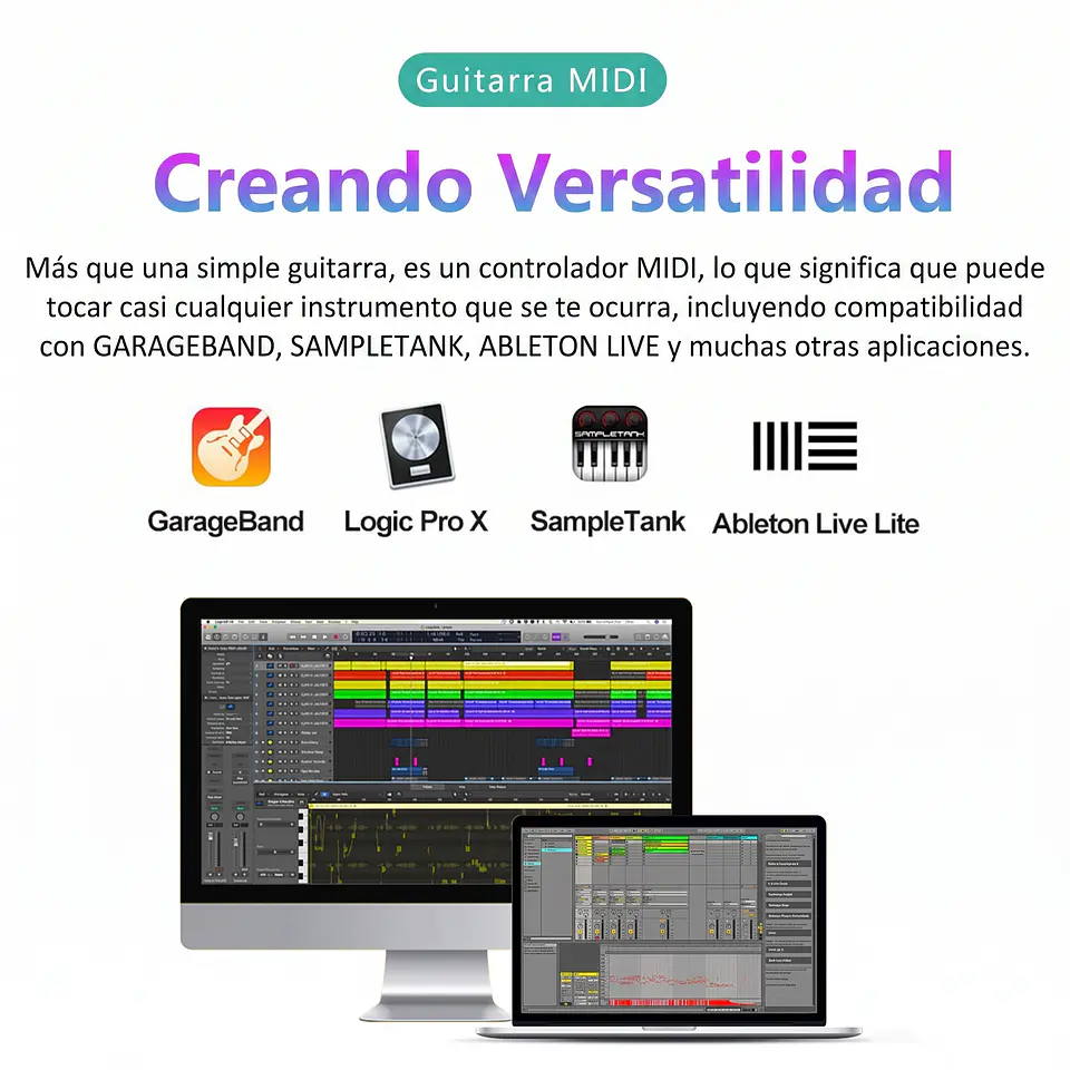 Guitarra Digital Inteligente - Portátil – Sonido Multifunción: Acústico y Eléctrico 6