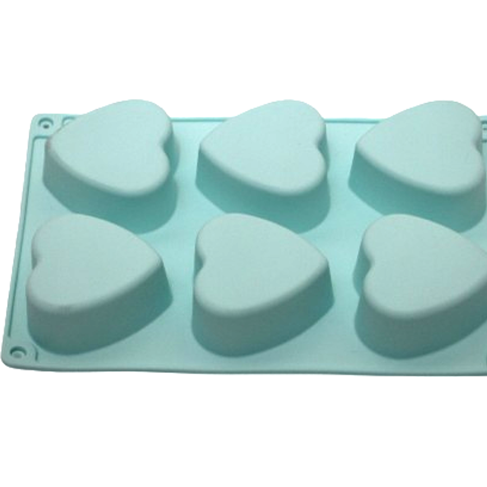 Molde 6 corazones para jabón