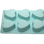 Molde 6 corazones para jabón