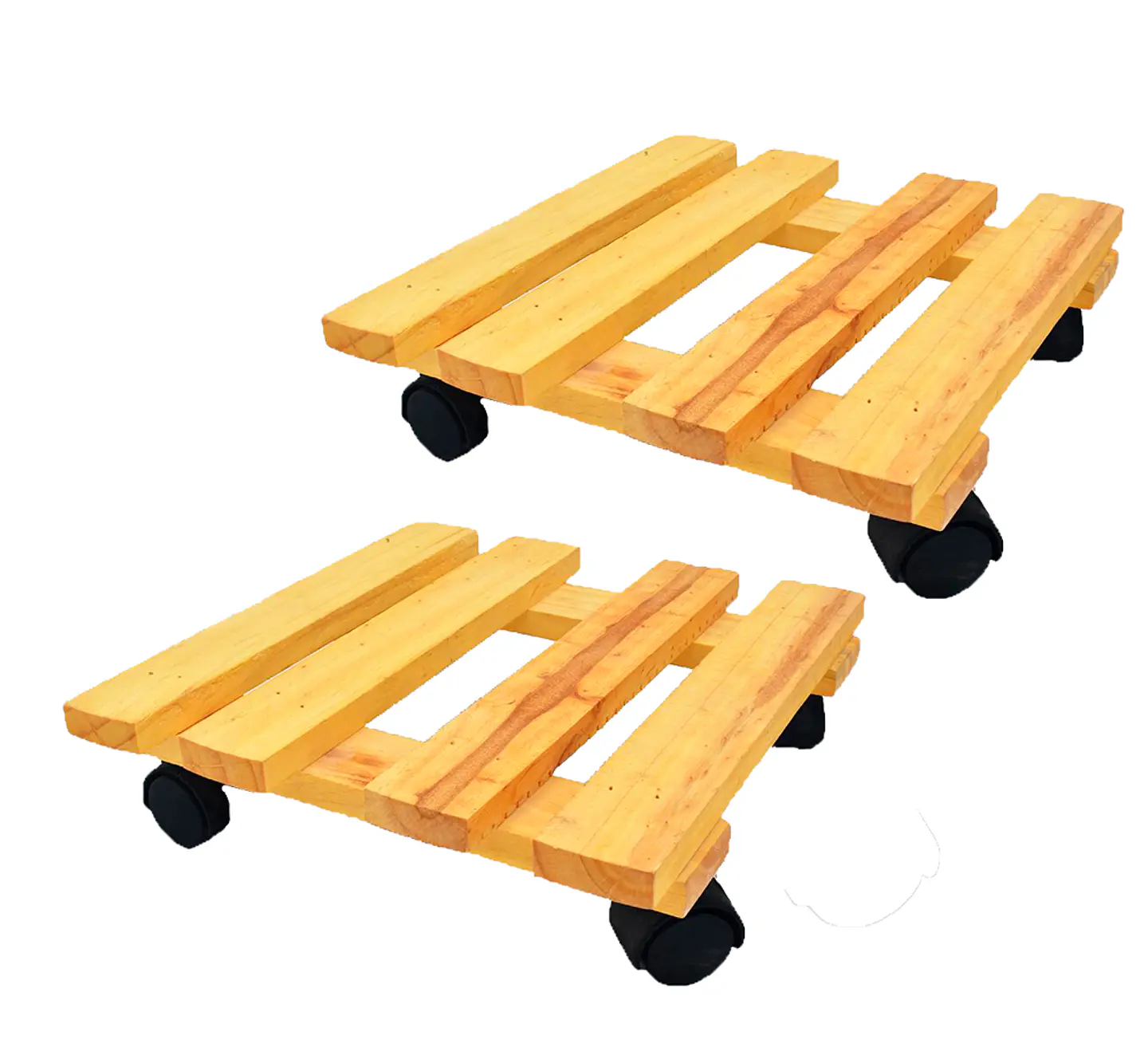 Combo 2 Unidades Base Matera  Pino Cuadrada 30cm Con Ruedas 1