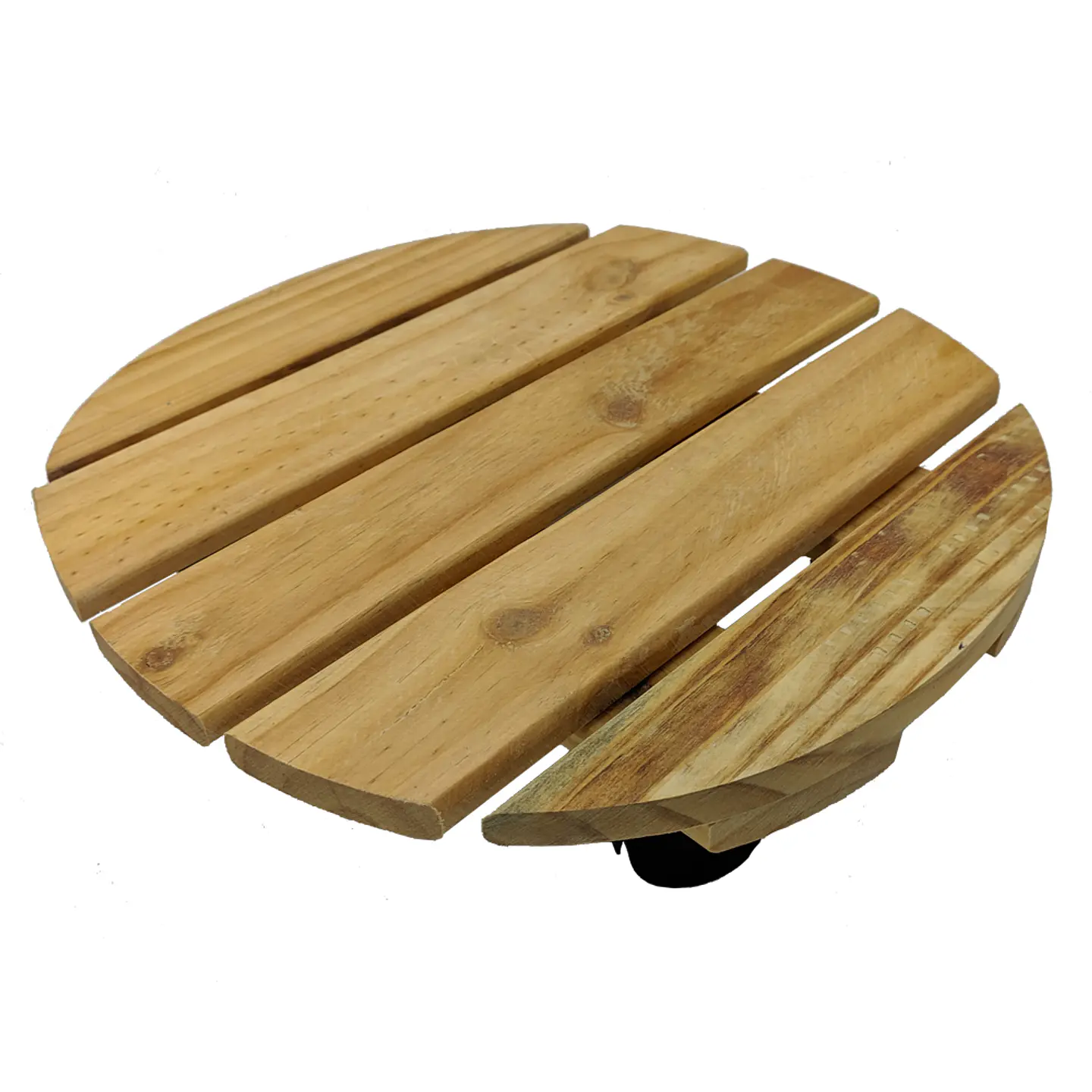 Combo 4 Und Base En Pino Redonda 40cm Para Matera Con Ruedas 3