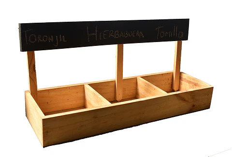 Jardinera Huerta Casa 3 Módulos En Pino Con Tablero De Tiza 