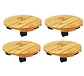 Combo 4 unidades Base En Pino Redonda 30cm Para Matera Con Ruedas - Miniatura 1