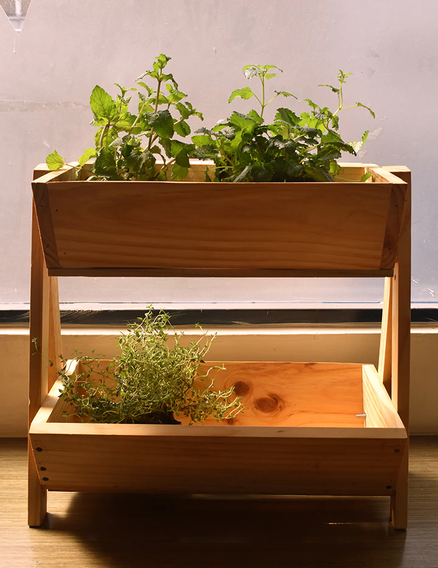 Jardinera Estante Dos Módulos En Madera Pino   3