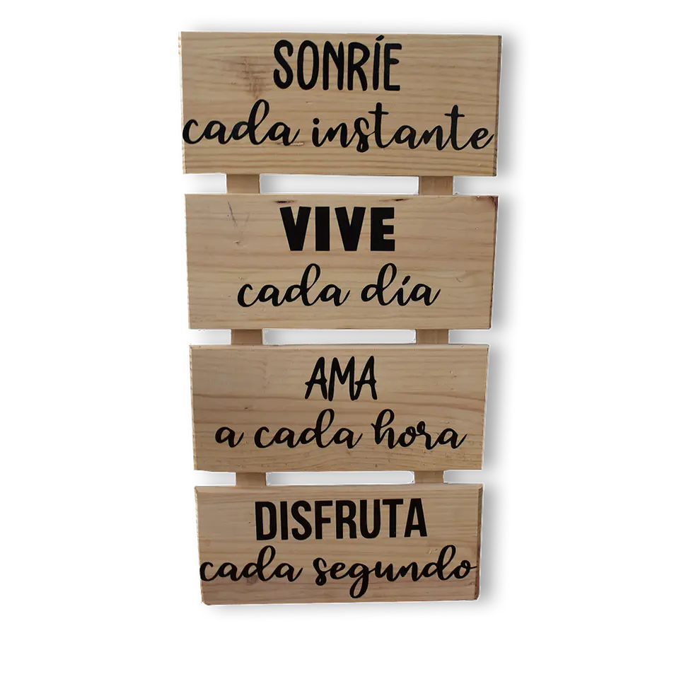 Letrero Pino 4 Módulos en pino personalizado 1