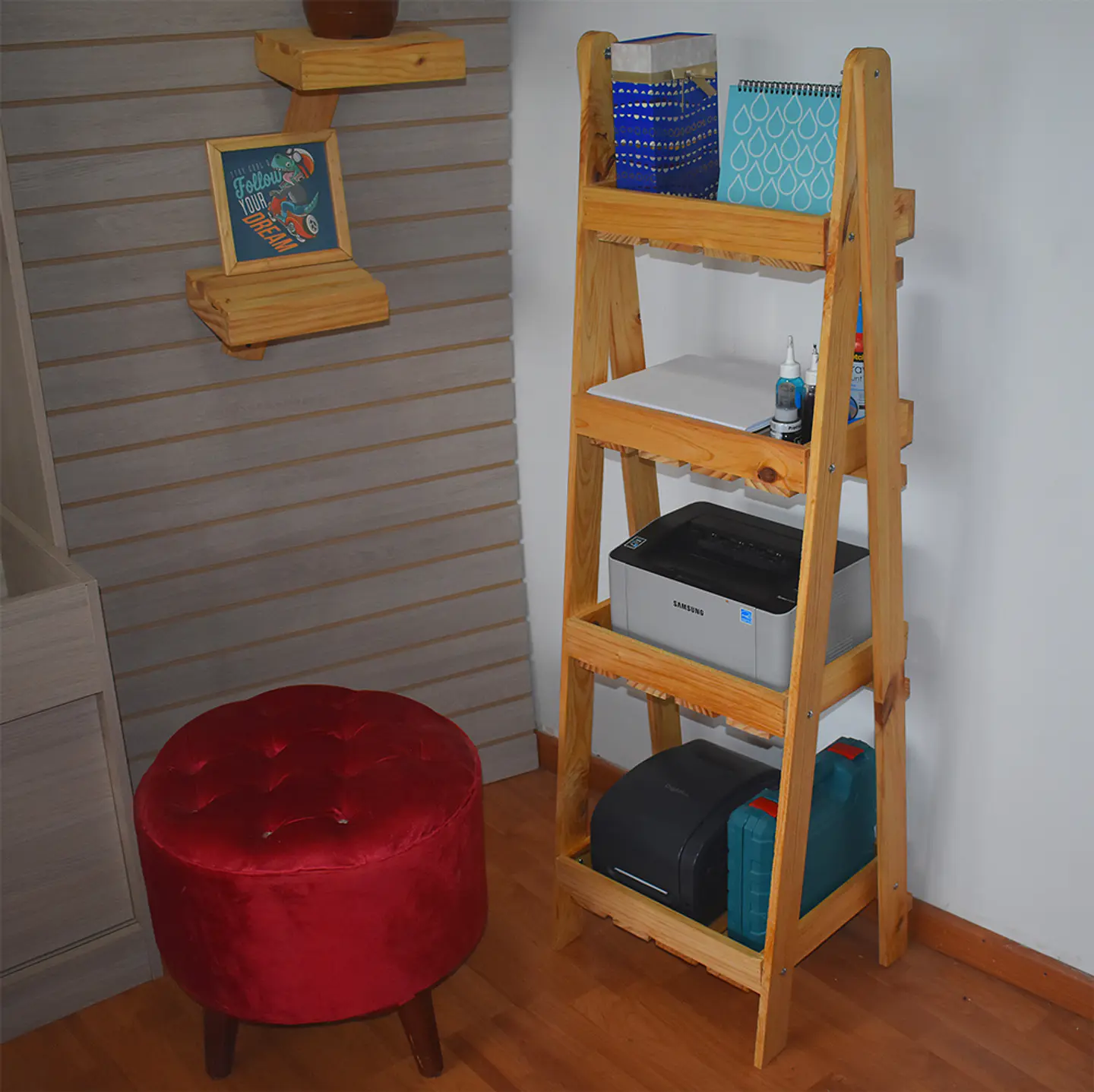 Mueble Organizador Plegable en pino Multiusos 140 X 46 Cm 2