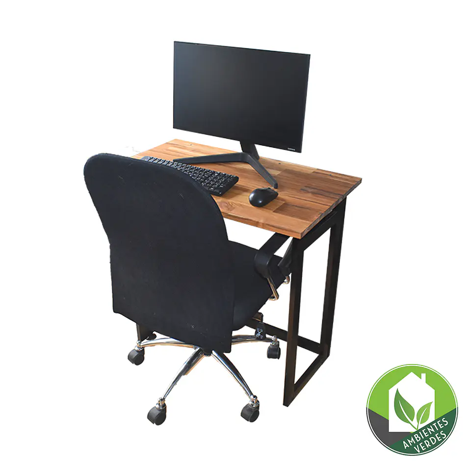 Escritorio Mesa Plegable Madera Premium 77 Cm Metal Teca 1