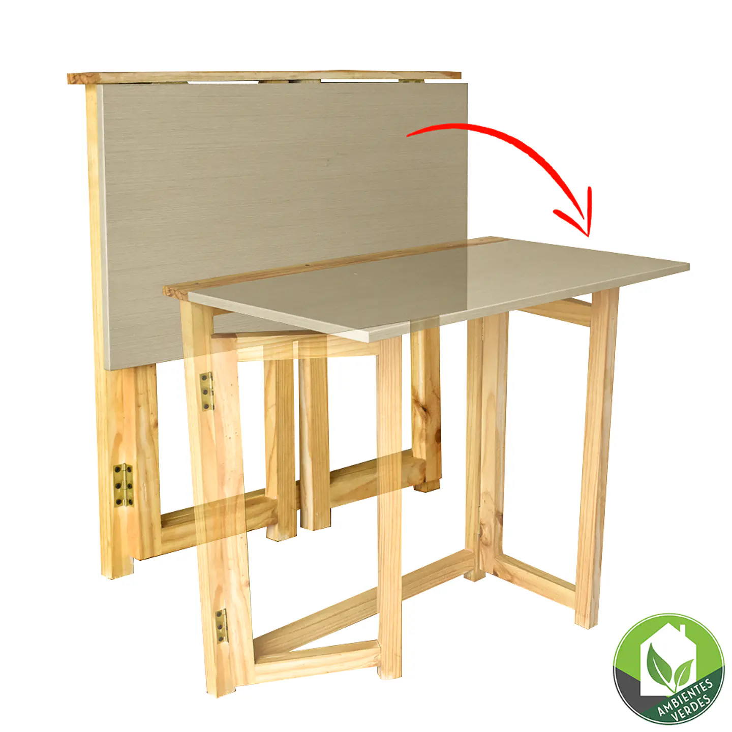 Escritorio en pino madera laminada color Crema 3