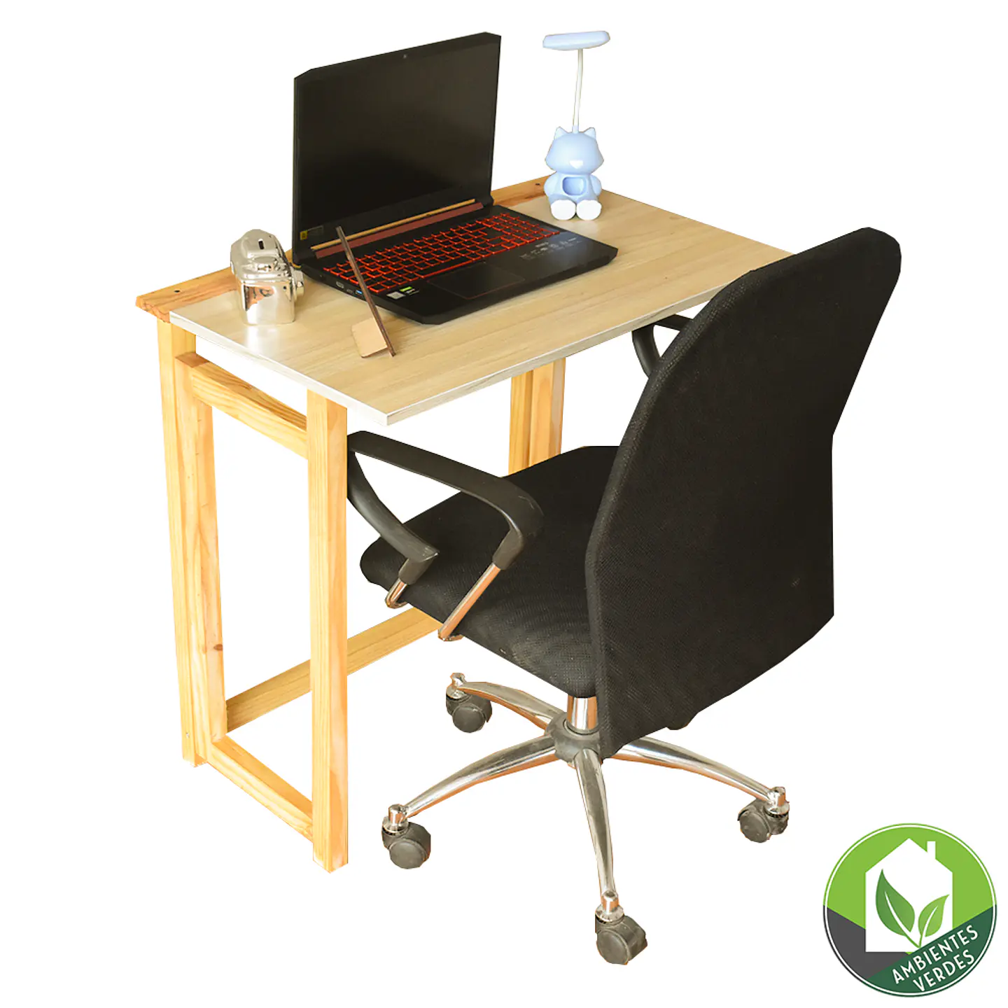 Escritorio en pino madera laminada color Crema 1