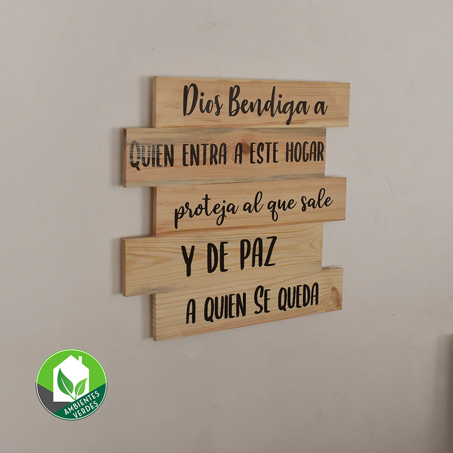 Letrero Decorativo 5 Módulos En Pino 2