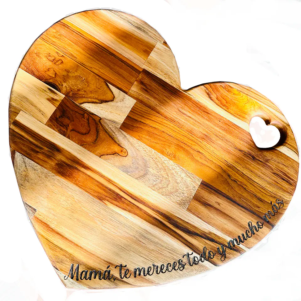 Tabla corazón Teca día madre   1