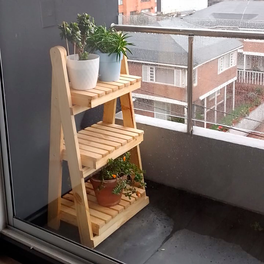 Mueble Jardín Jardinera Plegable En Madera Pino 100 X 46 Cm  3