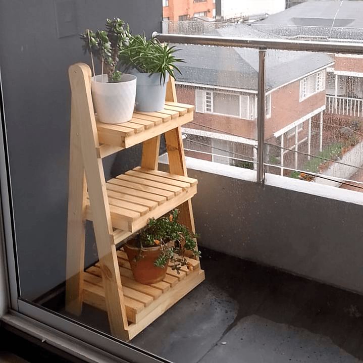 Mueble Jardín Jardinera Plegable En Madera Pino 100 X 46 Cm  3